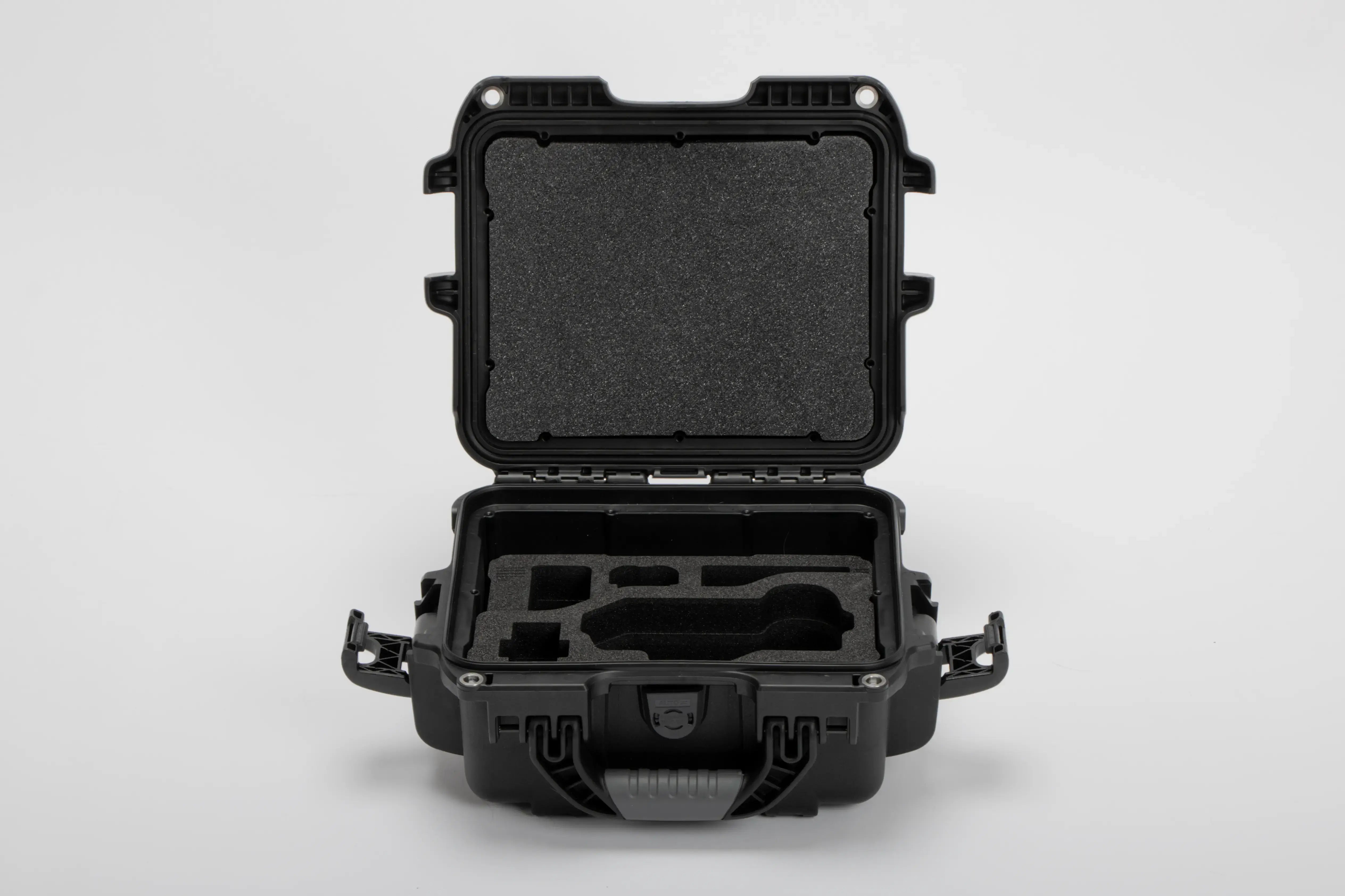 Front view of Black Nikon Compact Camera Case for Z8, Z7 lI, Z6 lI, Z6 III with Black Layer Custom Foam Insert