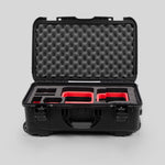 Front view of Black Color Canon C400 Camera Carry-on Case and Red Layer Custom Foam Insert