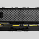 Front view of Foama Fortified Black Color Hard Case and Custom Foam Insert with Yellow Layer for DJI D-RTK 2 Mobile Station
