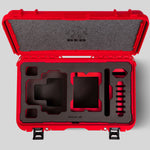 Top view of Red Color RED X Raptor Carry-On Case with Red Layer Custom Foam Insert