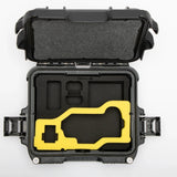 Top view of Black Nikon Compact Camera Case for Z8, Z7 lI, Z6 lI, Z6 III with Yellow Layer Custom Foam Insert