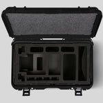 Top view of Black Color ARRI HI-5 Carry-On Case with Black Layer Custom Foam Insert