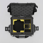Top view of DJI Zenmuse H30T Black Color Storage and Carrying Case and Custom Foam Insert with a Yellow Layer