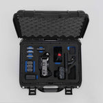 Top view of Foama Black Color Carry-on case and Blue Foam Insert for Sony FX-3 and Essential Accessories