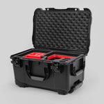 Angle view of Black Color Canon C400 Studio Case and Red Layer Custom Foam Insert