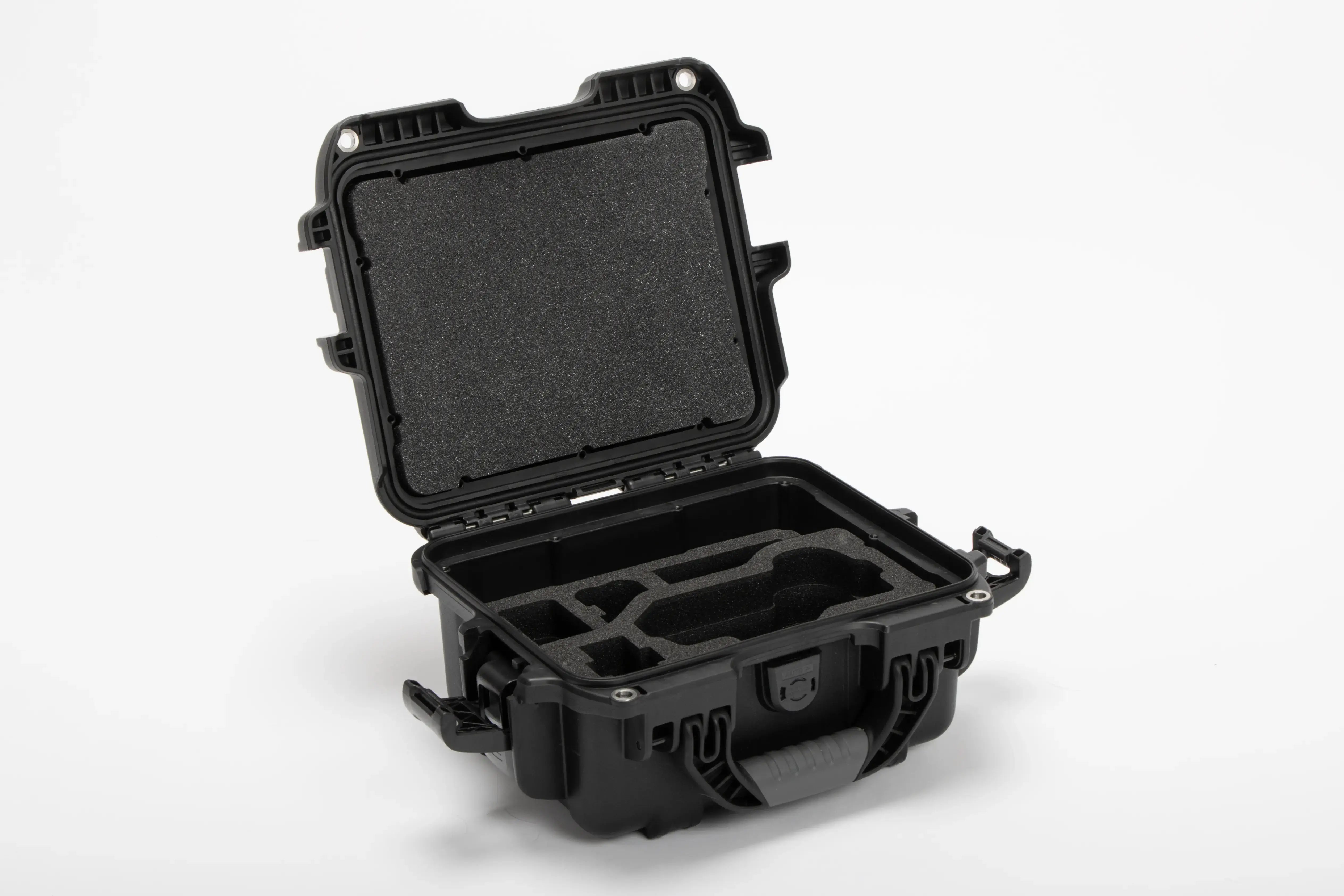 Angle view of Black Nikon Compact Camera Case for Z8, Z7 lI, Z6 lI, Z6 III with Black Layer Custom Foam Insert