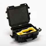 Angle view of Black Nikon Compact Camera Case for Z8, Z7 lI, Z6 lI, Z6 III with Yellow Layer Custom Foam Insert