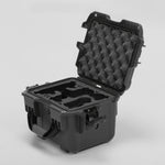 Angled view of DJI Neo Black Color Adventure Ready Compact Waterproof Carry-on Case and Black Custom Foam Insert