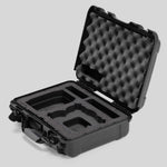 Angled view of Foama Black Color All-Weather Carry-on Case and Black Custom Foam Insert for DJI Neo