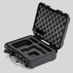 Angled view of Foama Graphite Color All-Weather Carry-on Case and Black Custom Foam Insert for DJI Neo