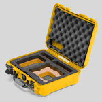 Angled view of Foama Yellow Color All-Weather Carry-on Case and Custom Foam Insert with a Yellow Layer for DJI Neo