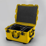Angled view of ARRI Alexa 35 Yellow Color Studio Case with Black Layer Custom Foam Insert