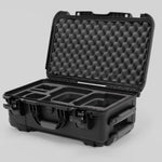 Angle view of Black Color Canon C400 Camera Carry-on Case and Black Layer Custom Foam Insert