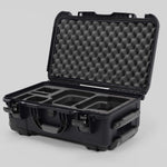 Angle view of Graphite Color Canon C400 Camera Carry-on Case and Black Layer Custom Foam Insert