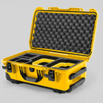 Angle view of Yellow Color Canon C400 Camera Carry-on Case and Yellow Layer Custom Foam Insert