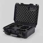 Angled view of DJI Avata 2 Fly More Combo Graphite Color Waterproof Hard Case and Custom Foam Insert