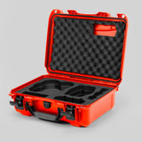 Angled view of DJI Avata 2 Fly More Combo Orange Color Waterproof Hard Case and Custom Foam Insert