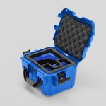 Angled view of DJI Zenmuse H30T Blue Color Storage and Carrying Case and Custom Foam Insert with a Blue Layer