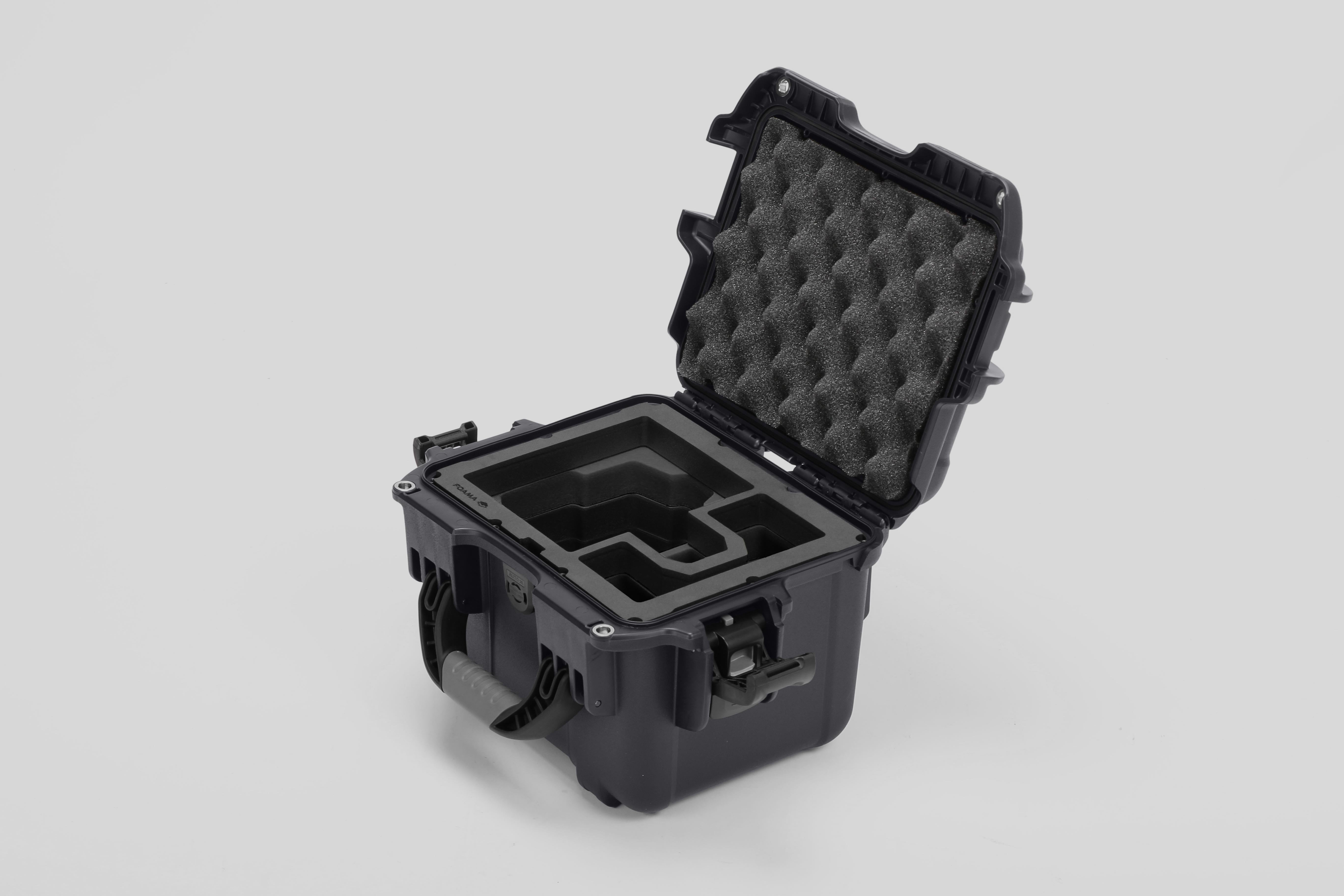 Angled view of DJI Zenmuse H30T Graphite Color Storage and Carrying Case and Custom Foam Insert
