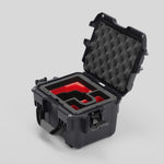 Angled view of DJI Zenmuse H30T Graphite Color Storage and Carrying Case and Custom Foam Insert with a Red Layer