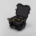 Angle view of Black Color DJI Zenmuse H30T Carry-On Case with Yellow Layer Custom Foam Insert