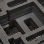 Close view of Black Color ARRI HI-5 Carry-On Case with Black Layer Custom Foam Insert