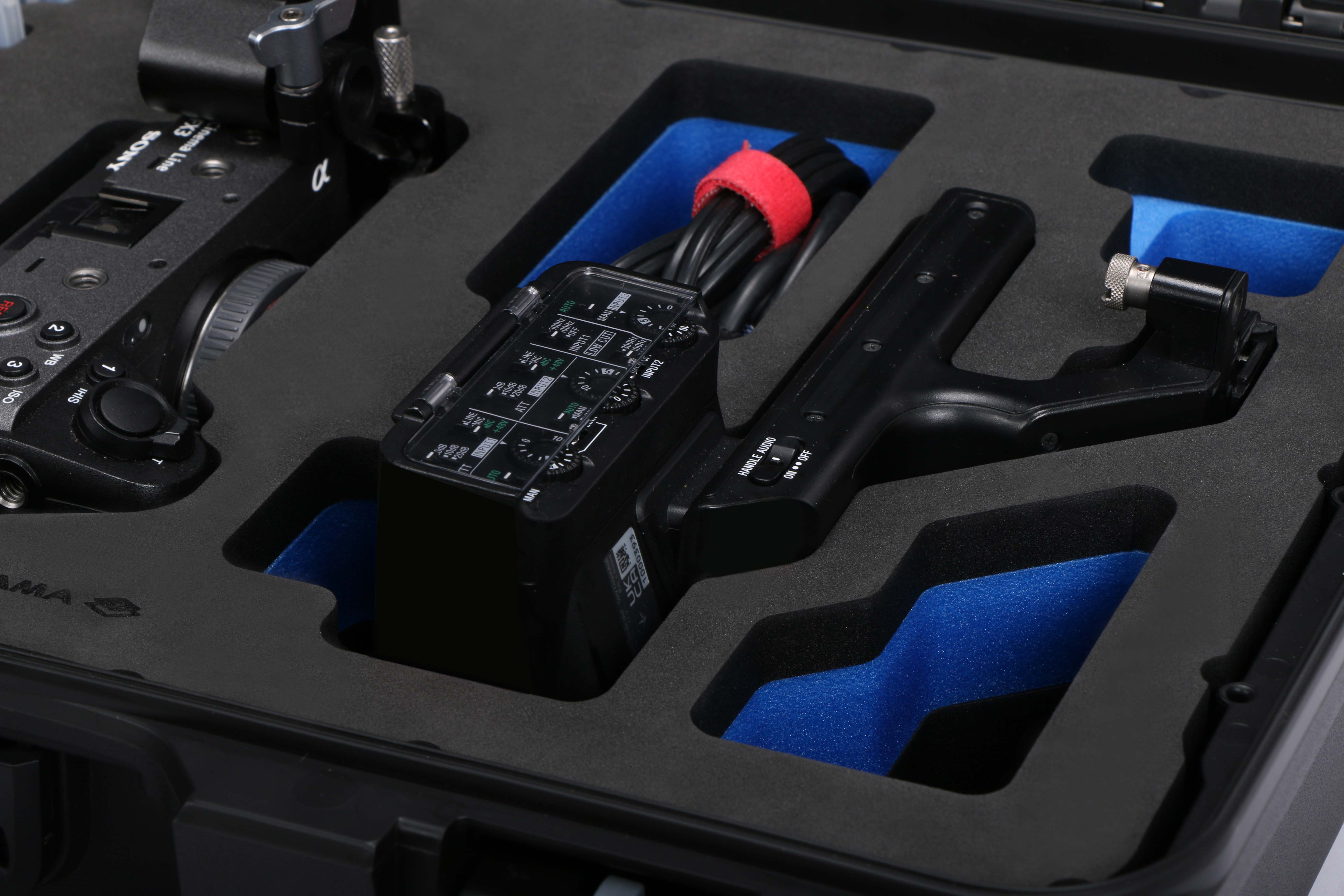Close-up view 1 of Foama Black Color Carry-on case and Blue Foam Insert for Sony FX-3 and Essential Accessories