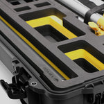 Close-up view 2 of Foama Fortified Black Color Hard Case and Custom Foam Insert with Yellow Layer for DJI D-RTK 2 Mobile Station