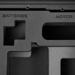 Close view of Black Color ARRI HI-5 Carry-On Case with Black Layer Custom Foam Insert