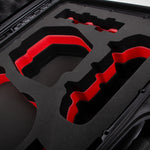 Close-up view 2 of DJI Avata 2 Fly More Combo Black Color Waterproof Hard Case and Custom Foam Insert with a Red Layer