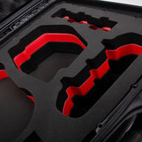 Close-up view 2 of DJI Avata 2 Fly More Combo Black Color Waterproof Hard Case and Custom Foam Insert with a Red Layer