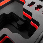 Close view of Black Color Canon C400 Studio Case and Red Layer Custom Foam Insert