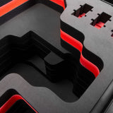 Close view of Black Color Canon C400 Studio Case and Red Layer Custom Foam Insert
