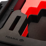 Close-up view of Canon Camera Compact Case For EOS R5, R5 II, R6, R6 II, R7 with Red Layer Custom Foam Insert