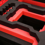 Close-up view 2 of Foama Red Color Carry-on case and Custom Foam Insert with Red Layer for RED Komodo-X
