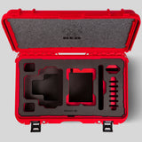 Top view of Red Color RED X Raptor Carry-On Case with Red Layer Custom Foam Insert