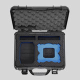 Top-view of Foama Black Color All-Weather Carry-on Case and Custom Foam Insert with a Blue Layer for DJI Neo