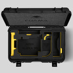 Top view of Black Color ARRI Alexa 35 Carry-On Case with Yellow Layer Custom Foam Insert