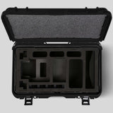 Top view of Black Color ARRI HI-5 Carry-On Case with Black Layer Custom Foam Insert