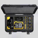 Top view of Foama Black Color Carry-on case and Yellow Foam Insert for Sony FX-6 and Essential Accessories