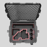 Top view of Sony FX6 Black Color Studio Case and Custom Foam Insert with a Red Layer