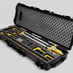 Angled view of Foama Fortified Black Color Hard Case and Black Custom Foam Insert for the DJI D-RTK 2 Mobile Station