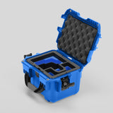Angled view of DJI Zenmuse H30T Blue Color Storage and Carrying Case and Custom Foam Insert with a Blue Layer