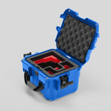 Angled view of DJI Zenmuse H30T Blue Color Storage and Carrying Case and Custom Foam Insert with a Red Layer