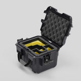 Angled view of DJI Zenmuse H30T Graphite Color Storage and Carrying Case and Custom Foam Insert with a Yellow Layer