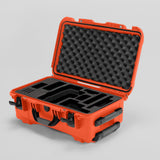 Angled view of Foama Orange Color Travel Case and Custom Foam Insert for RED Monstro