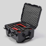 Angled view of Sony FX3 Graphite Color Studio Case and Custom Foam Insert with a Red Layer