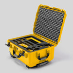 Angled view of Sony FX3 Yellow Color Studio Case and Custom Foam Insert with a Yellow Layer