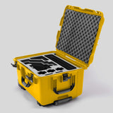 Angled view of Sony FX6 Yellow Color Studio Case and Custom Foam Insert
