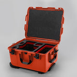 Angle view of Orange Color Sony Venice 2 Studio Case with Red Layer Custom Foam Insert